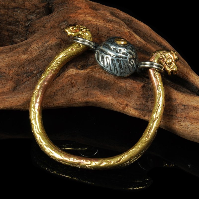 缅甸佛塔出来的龙蛇图腾铜合金开口手环 - 手链/手环 - 其他材质 