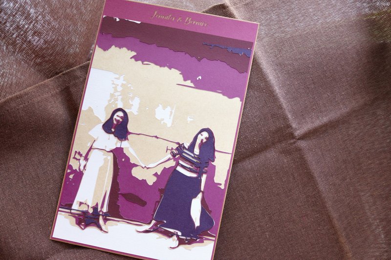紫色系 人像纸雕卡 定制化礼物 (生日/结婚/情侣) - 卡片/明信片 - 纸 