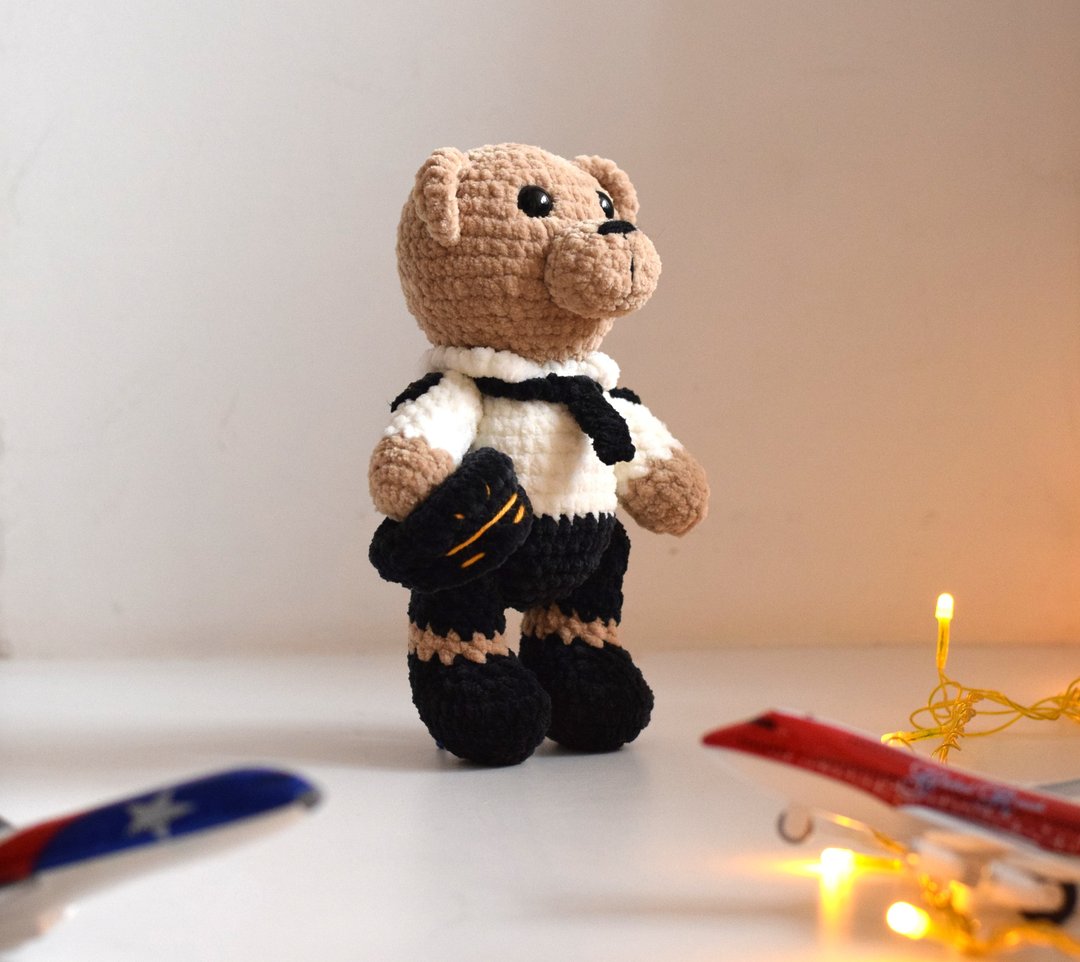 aircraft commander gift ideas, pilot toy gift, retirement pilot toy gift for him - 玩偶/公仔 - 聚酯纤维 咖啡色
