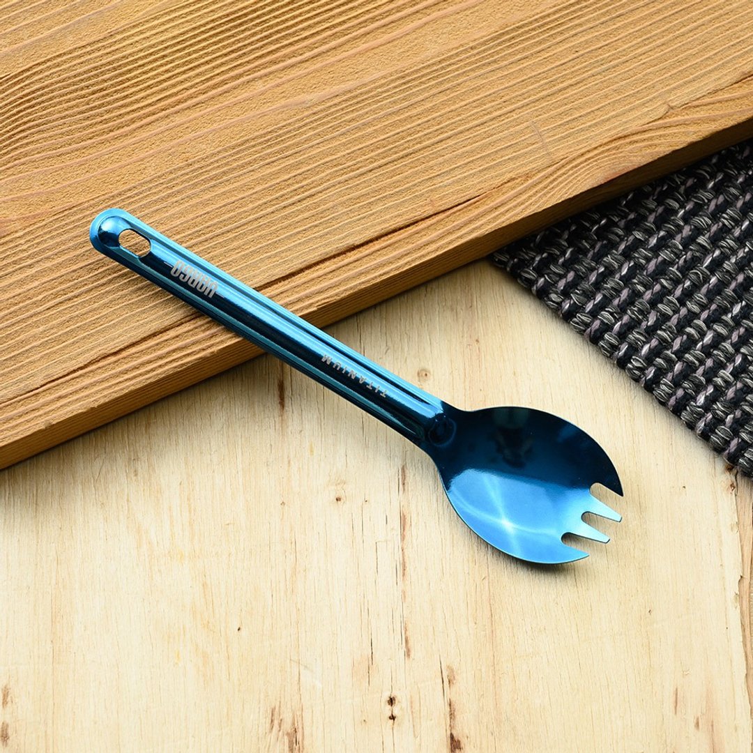 【美国 Vargo】Titanium Spork ULV 超轻量纯钛汤叉 蓝色 #T213 - 餐刀/叉/匙组合 - 其他材质 