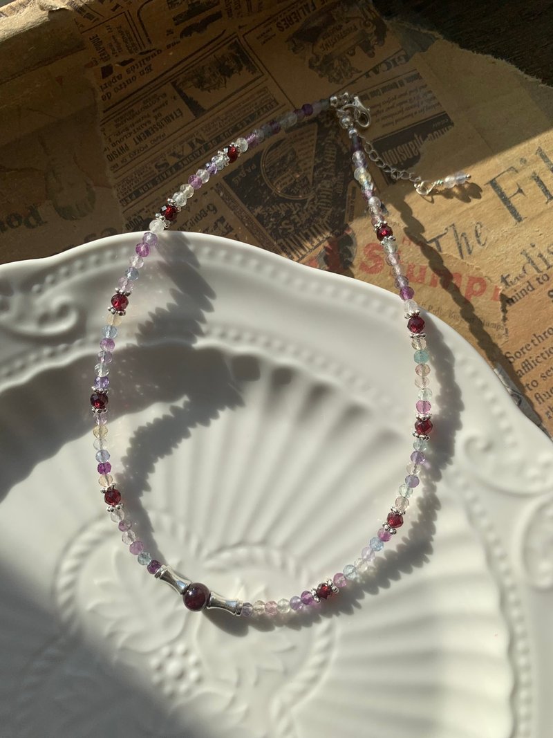 彩蝶/ 925银天然水晶能量/ 手作项链/ 定制礼物 - 项链 - 半宝石 