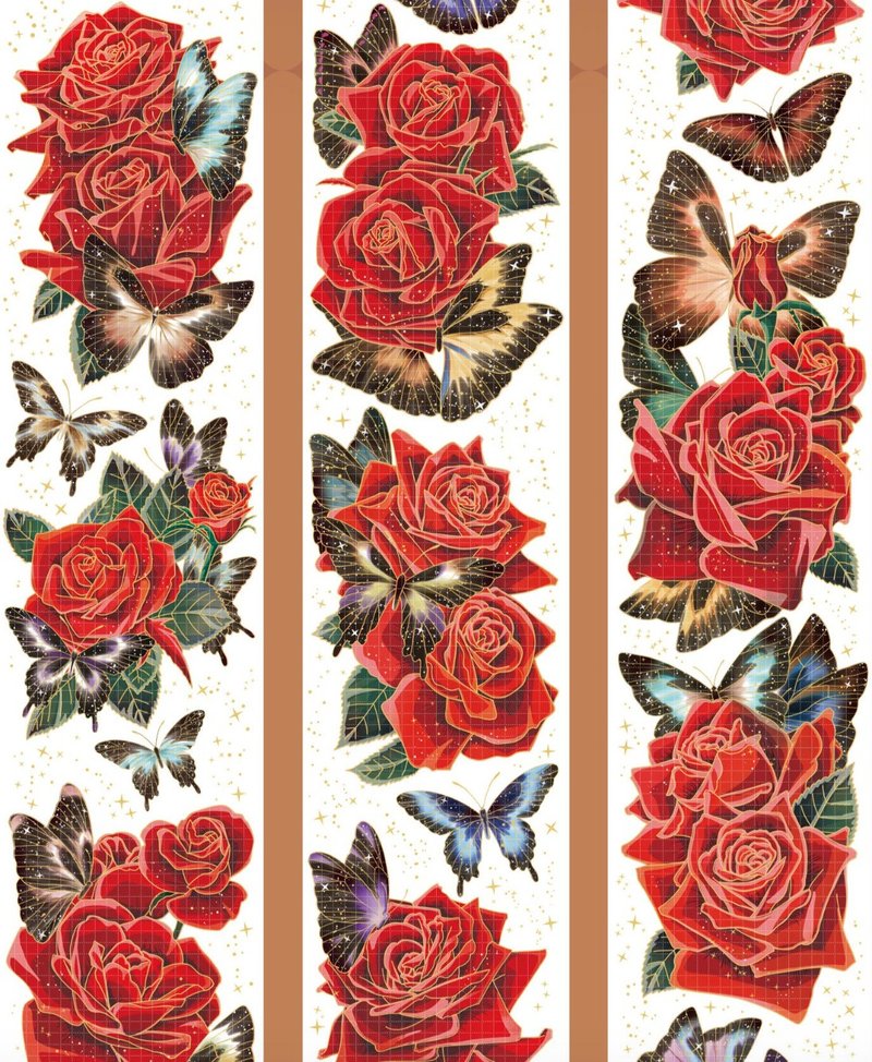 暗夜月神 PET 纸胶带 镭射金 台灣自己印 10米卷 - 纸胶带 - 其他材质 红色