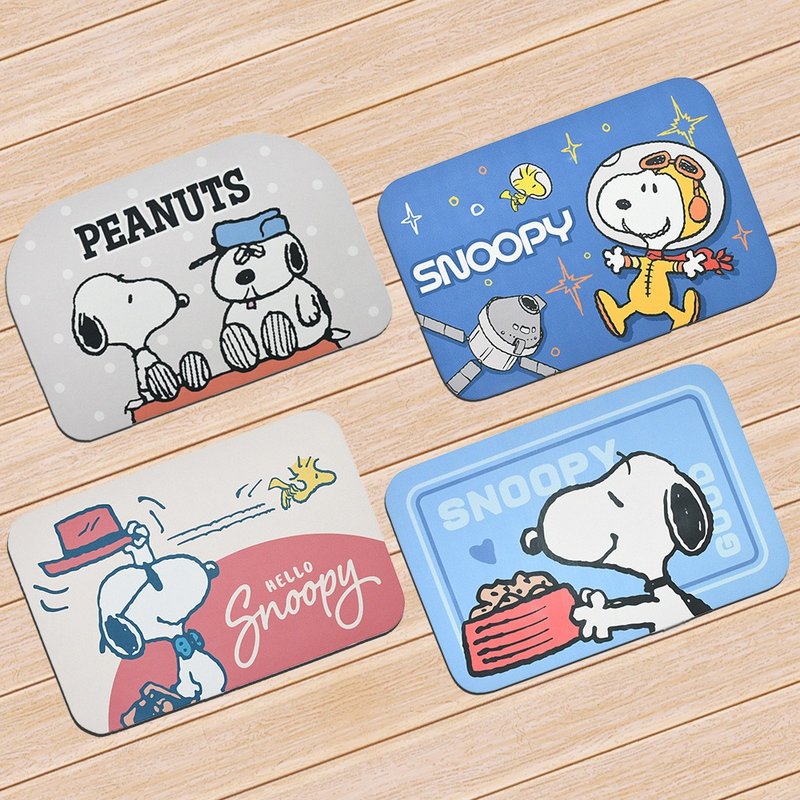 【MORINO】SNOOPY史努比超吸水薄型止滑踏垫 - 地垫/地毯 - 其他材质 蓝色