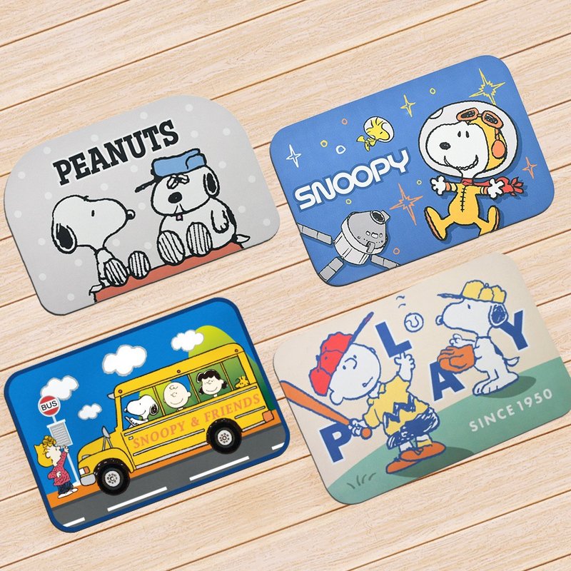 【MORINO】SNOOPY 史努比超吸水薄型止滑踏垫 - 地垫/地毯 - 其他材质 蓝色