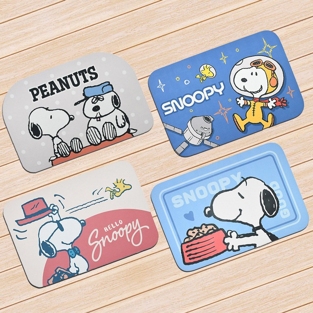 【MORINO】SNOOPY 史努比超吸水薄型止滑踏垫 - 地垫/地毯 - 其他材质 蓝色