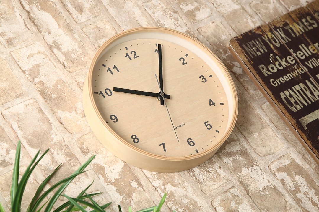 KATOMOKU plywood clock M尺寸 胶合板表盘 (km-34M) 挂钟 日本 - 时钟/闹钟 - 木头 
