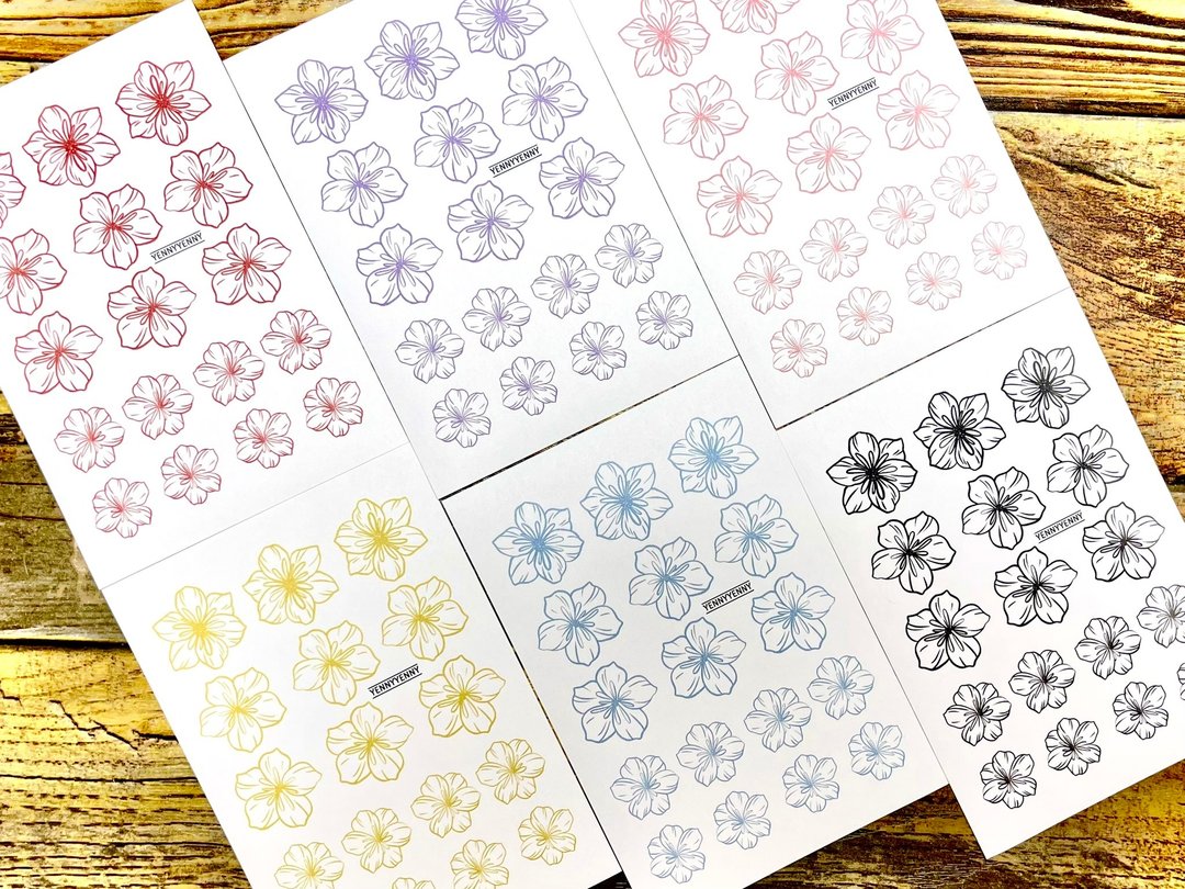 (贴纸) 线花 ver.2 6种 - 贴纸 - 纸 多色