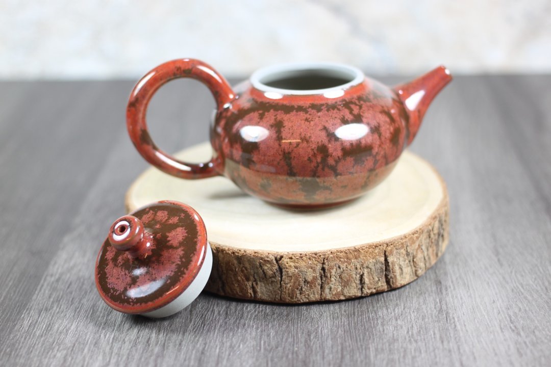【沐春生活】赤阳 结晶釉 手拉坏茶壶 莺歌名家叶敏祥作品 - 茶具/茶杯 - 瓷 