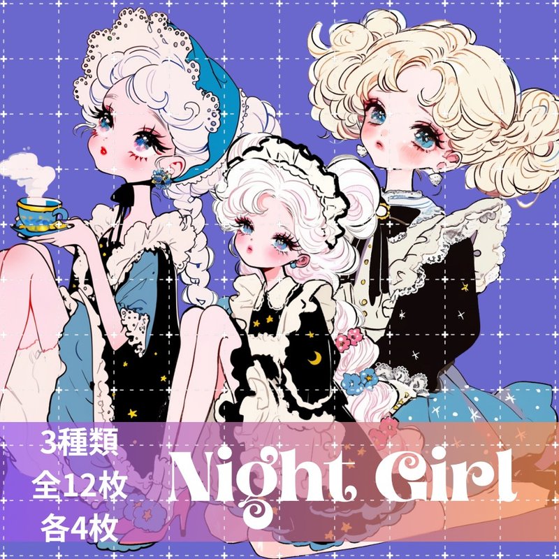 pinokkumashop 人物贴纸 女孩贴纸 拼贴素材 - 贴纸 - 纸 