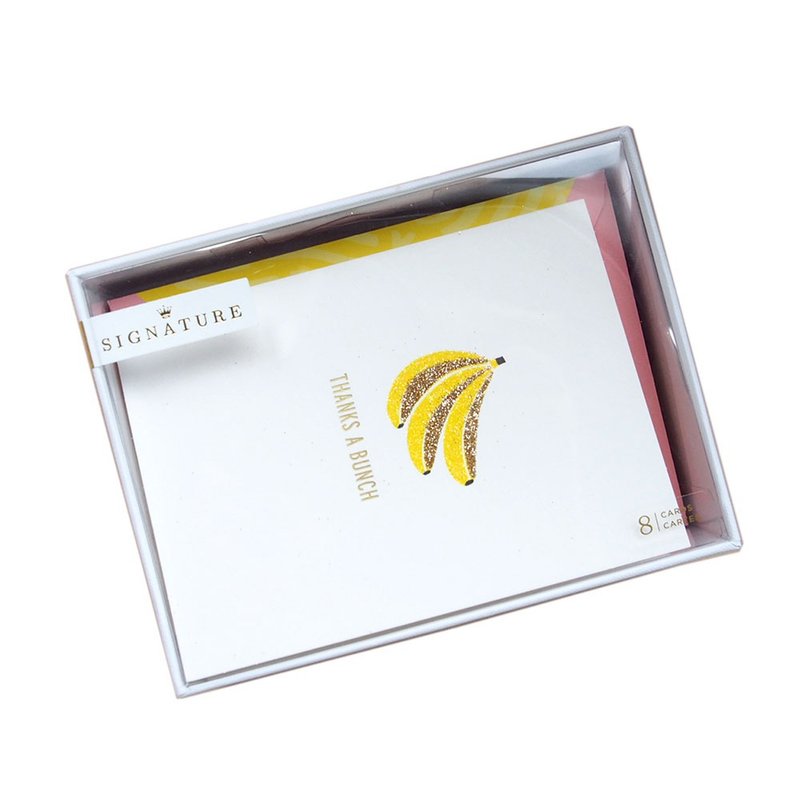 盒卡-送你一串感谢香蕉 8入【Hallmark-SGN手工卡片 无限感谢】 - 卡片/明信片 - 纸 白色