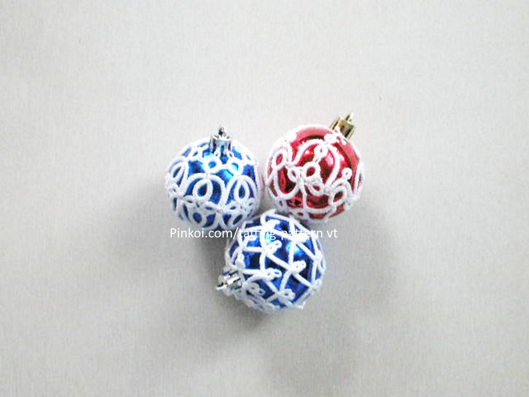 PDF tatting pattern for 3 tatted christmas baubles, digital download - 手工艺教程/工具书 - 其他材质 