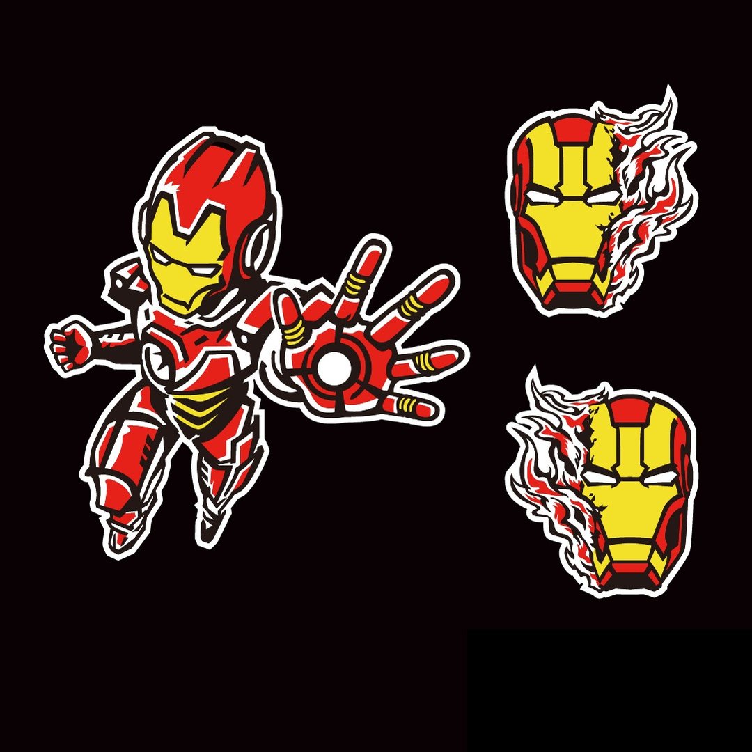 钢铁人 漫威 IRON MAN 反光贴纸 机车汽车重机车队贴纸 - 贴纸 - 防水材质 
