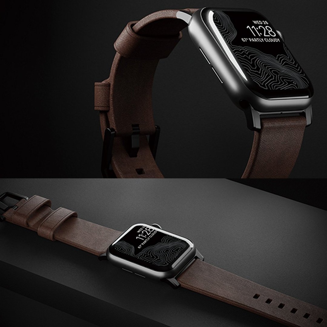 【美国NOMAD】 Apple Watch 专用皮革表带-摩登黑 38/40/41mm - 表带 - 真皮 咖啡色