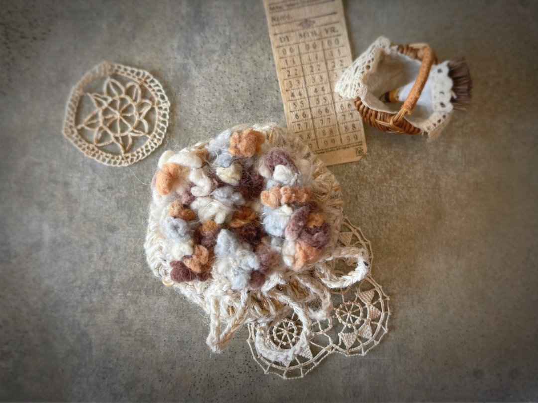 Knitting 生命之花束口袋 - 一束干燥花 - 束口袋双肩包 - 棉 