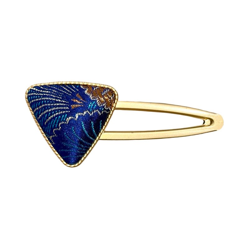 锦浪三角夹 织锦缎造型夹 发夹 领带夹 丝巾夹 - 领带/领带夹 - 丝．绢 蓝色