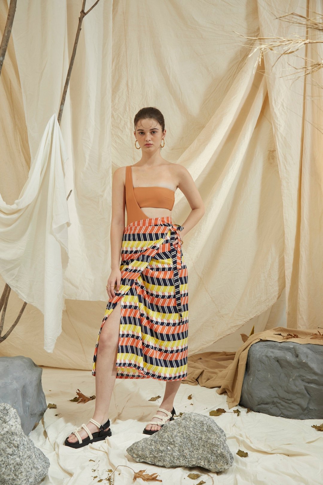 Chevron Positano Wrap Skirt - 裙子 - 其他材质 