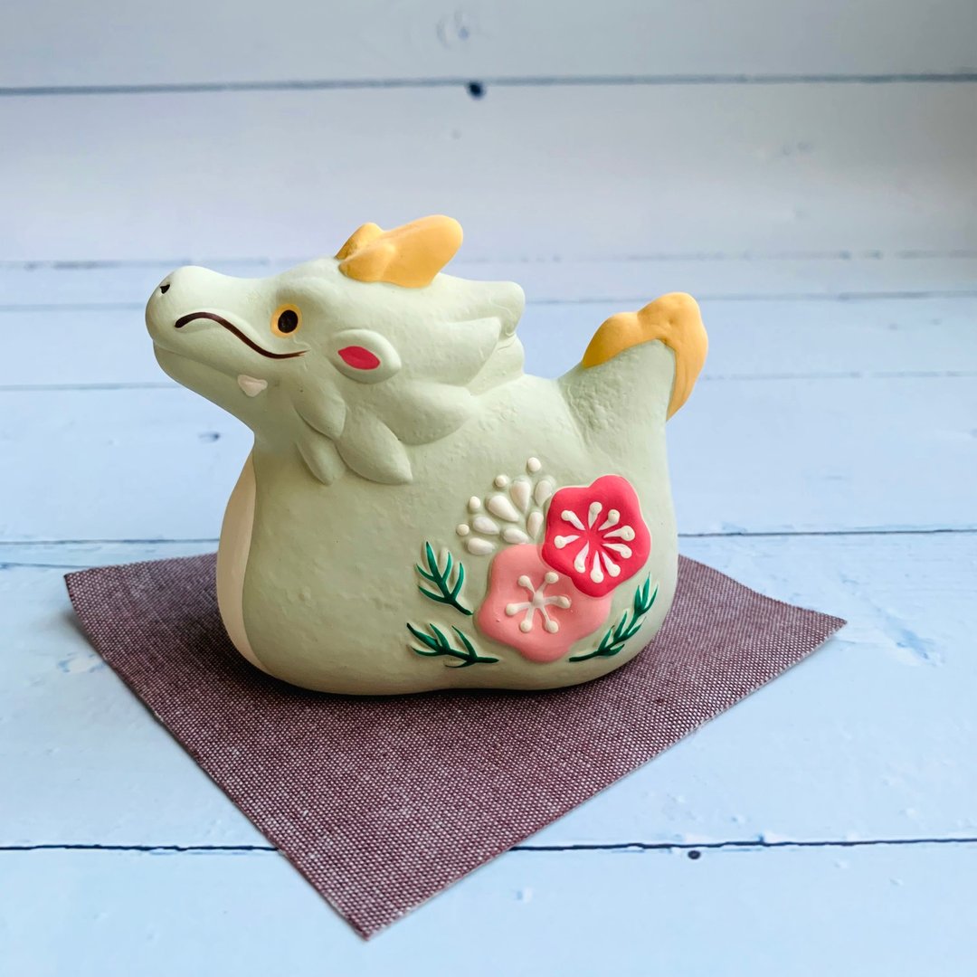 幸福优雅龙-浅绿色-生肖吉祥物(龙) - 玩偶/公仔 - 陶 