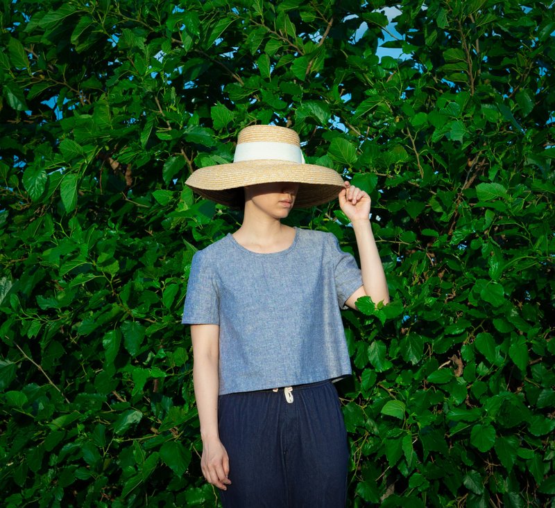 圆领短上衣 - 女装上衣 - 棉．麻 多色