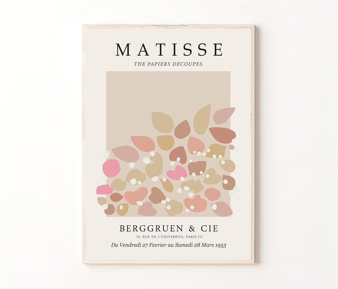Matisse Flower Print, Digital Art, Matisse La Gerbe Poster Beige Pink Wall Decor - 海报/装饰画/版画 - 其他材质 