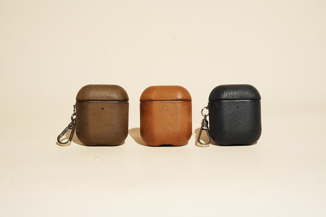 Airpods 1/2代皮革保护壳 定制刻字 - 耳机收纳 - 真皮 多色