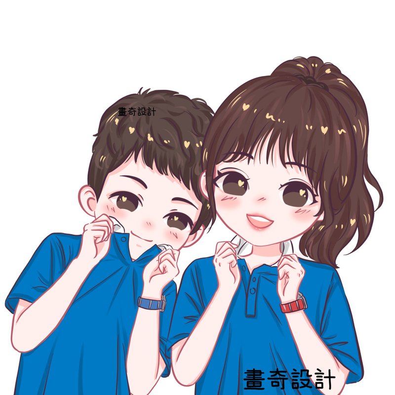 似颜绘 定制化 人像画 Q版人像 全家福 插画 生日礼物 情侣 宠物 - 订制画像 - 其他材质 