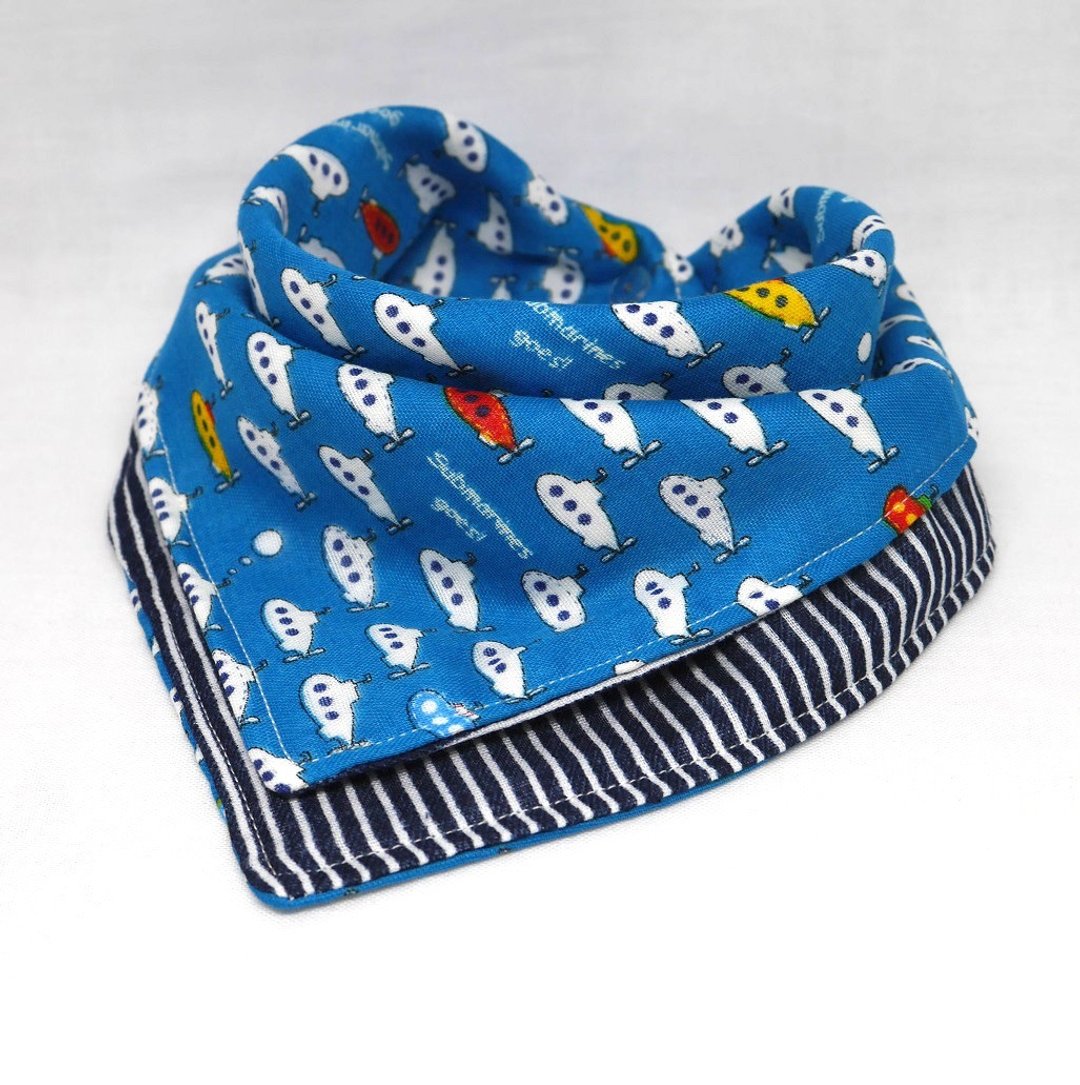 Japanese Handmade 6-layer-gauze Baby Bib/bandana style - 围嘴/口水巾 - 棉 白色