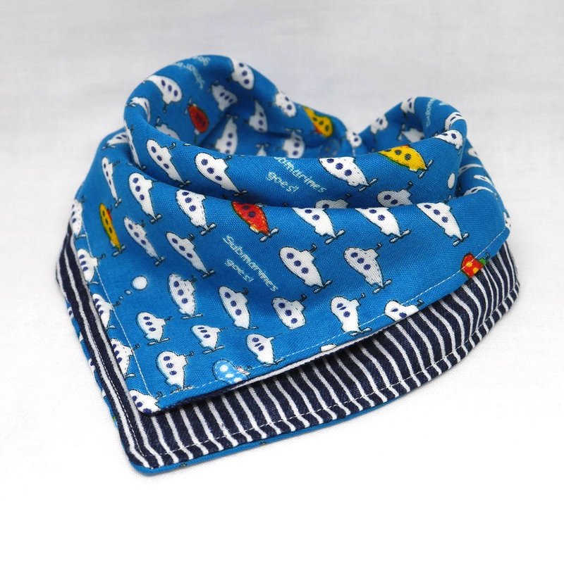 Japanese Handmade 6-layer-gauze Baby Bib/bandana style - 围嘴/口水巾 - 棉 白色