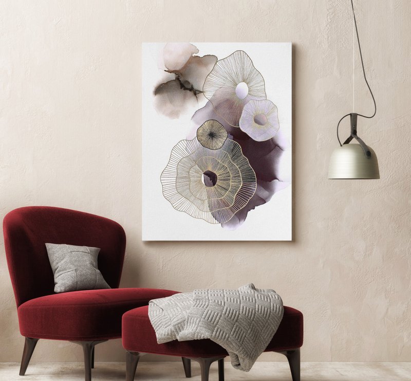 酒精水墨艺术 | 酒精墨水画 | 酒精墨水 | 紫金分子 - 墙贴/壁贴 - 棉．麻 紫色