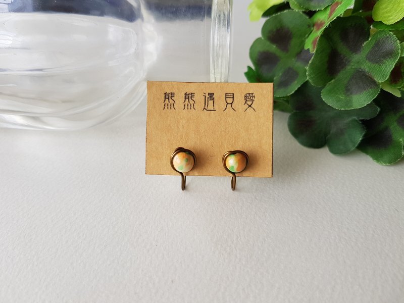【橙绿】无痛耳夹、贴耳耳夹、耳夹限定 - 耳环/耳夹 - 其他材质 