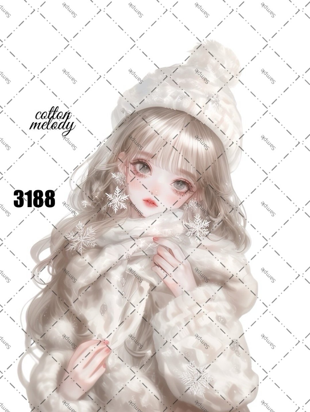original sticker no.3188 人物贴纸 原创贴纸 原创人物贴纸 装饰贴纸 cotton melody - 贴纸 - 纸 