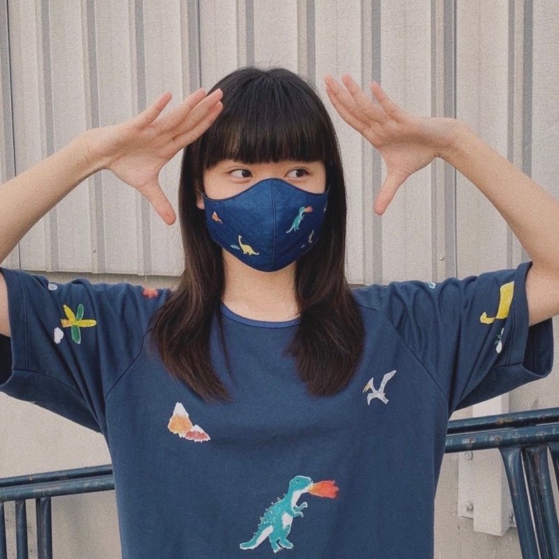 【Off-season sale】Dinosaurs~3d MASK adjustable Strap - 口罩 - 其他材质 蓝色