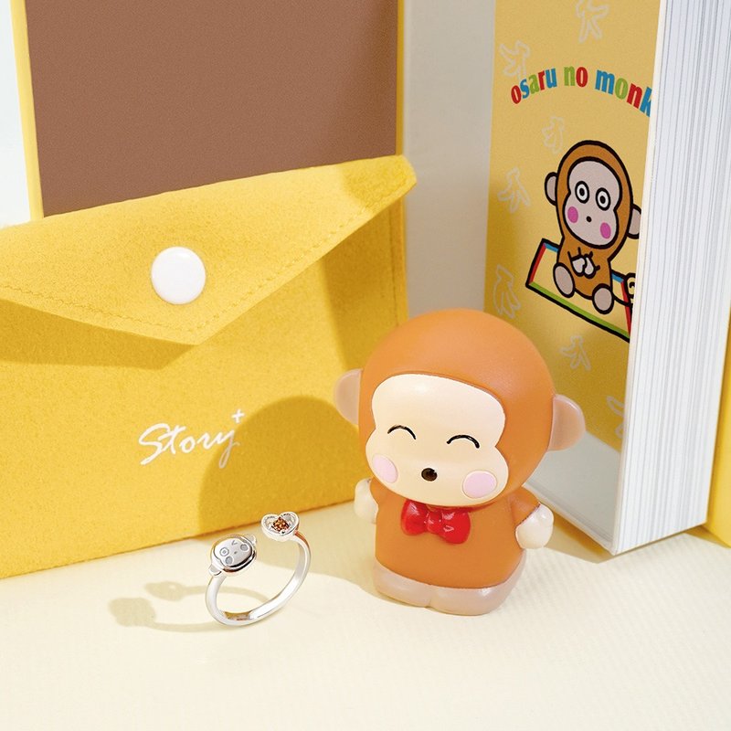 Osaru no monkichi经典系列-My love淘气猴晶钻纯银戒指 - 戒指 - 纯银 银色