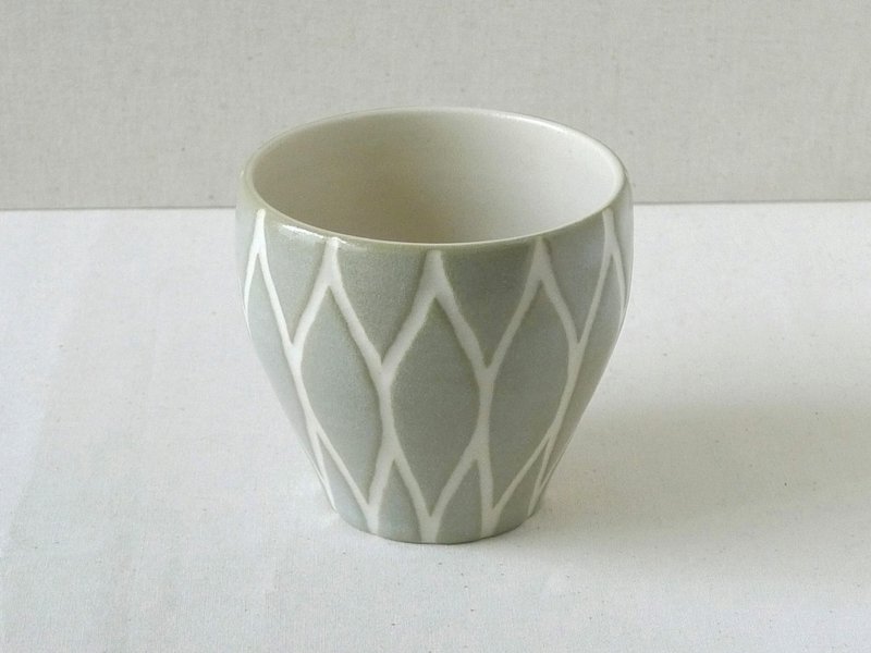 Scraping free cup (moss green) - 茶具/茶杯 - 陶 绿色
