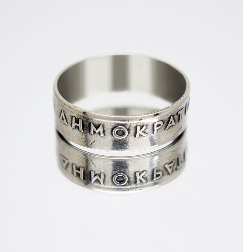 Greece Coin Ring 1 drachma 1926 greek coin ring greek coin necklace coin ring - 戒指 - 其他金属 