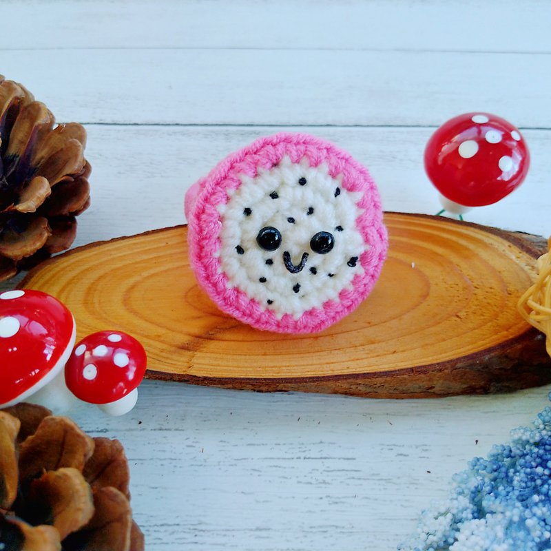 微笑火龙果 手鈎毛线 发圈 发束 发饰 - 发饰 - 棉．麻 粉红色