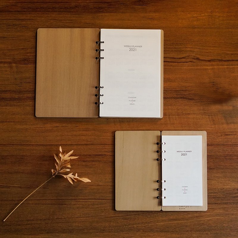 A5原木笔记本 天然木纹质感文具 精美包装手帐礼盒 - 笔记本/手帐 - 木头 咖啡色