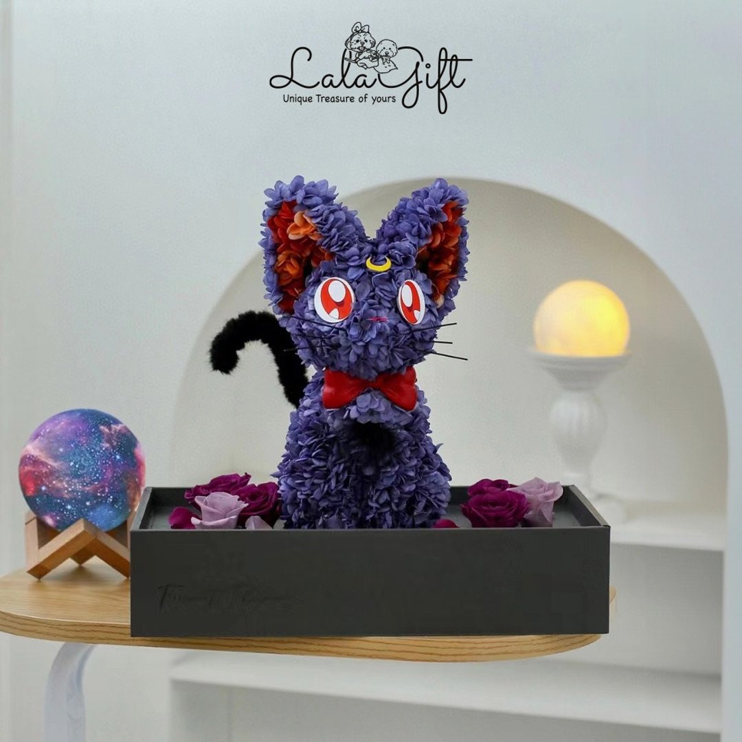 永生花 / 美少女战士的猫猫Luna & Artemis / 永生花公仔 - 干燥花/捧花 - 其他材质 多色