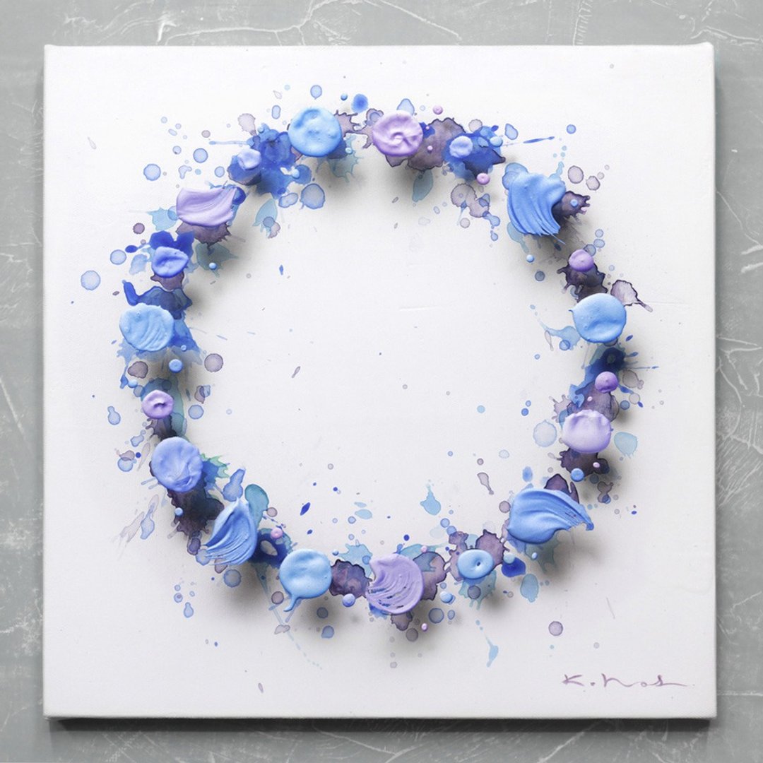 Original Painting "Layer 19013" by Kenji Hoshi,33x33cm, Frame not included - 海报/装饰画/版画 - 其他材质 蓝色