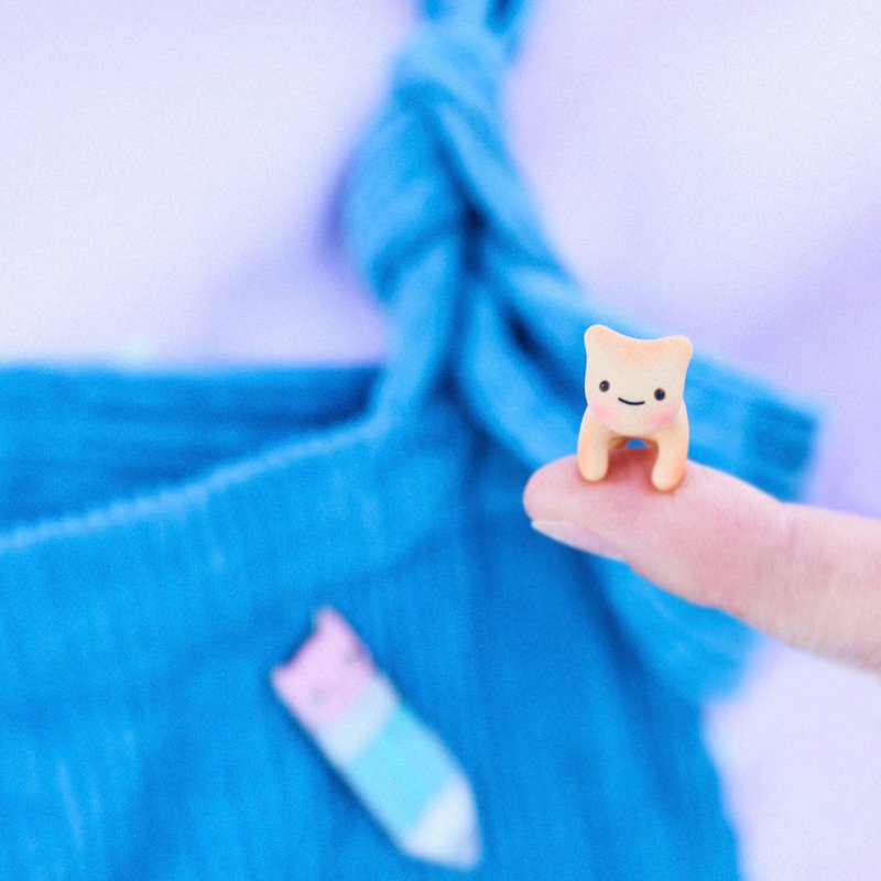 Wonderpal | Bear Earrings  - Handmade Jewelry, Polymer Clay, NFT Collection - 耳环/耳夹 - 粘土 咖啡色