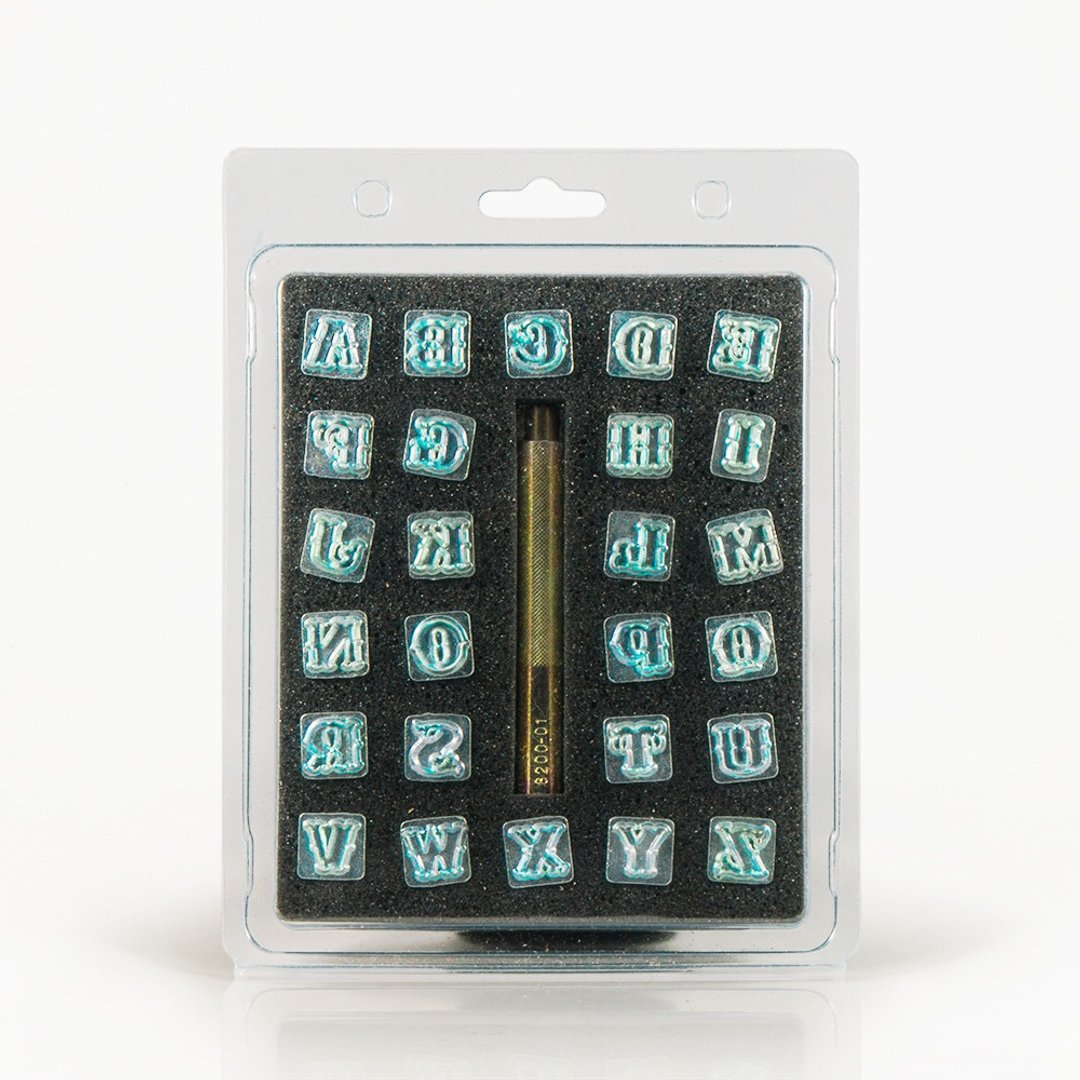 1/2" 花体大楷英文压字字粒组合 - 皮件 - 真皮 