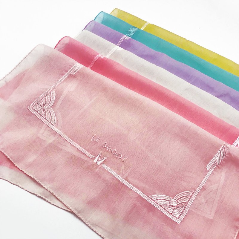 经典款优雅刺绣手帕 方巾 - 3入 - 手帕/方巾 - 棉．麻 多色