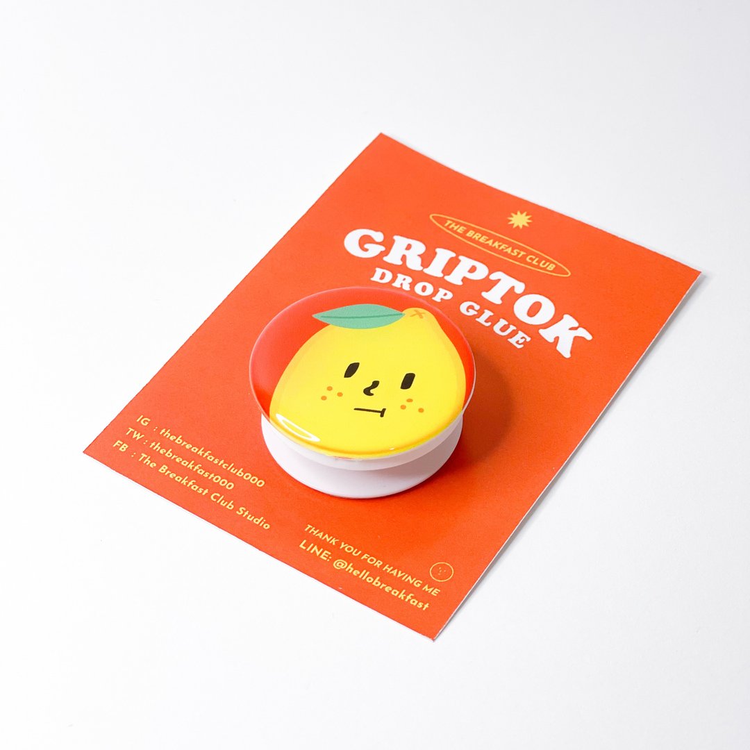 Griptok drop glue - Lemon - 手机座/防尘塞 - 树脂 橘色