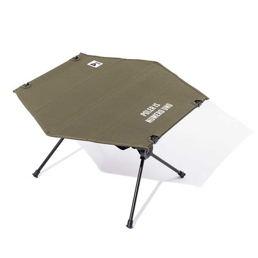 日本限定 POLER HEXA TABLE 轻量收纳六角工作桌 - 露营用品 - 尼龙 绿色