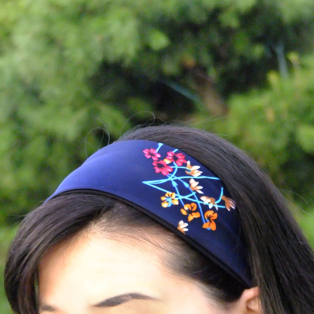 ‘流星花园’湛蓝星空下的秘密花园｜Azzora 超弹力莱卡发带 - 发饰 - 聚酯纤维 蓝色