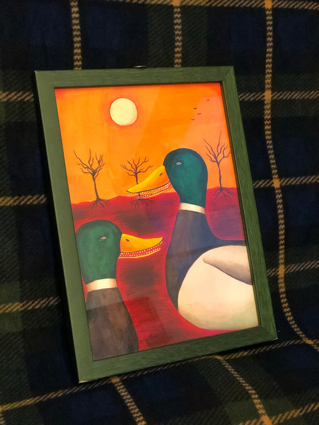 咯咯咯咯咯//原画(含木框) - 海报/装饰画/版画 - 纸 橘色