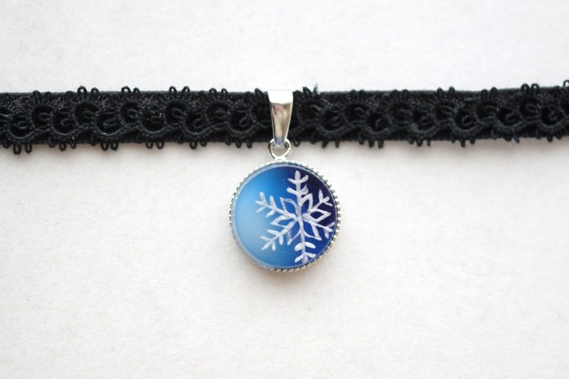 树脂艺术 方形吊坠・夜色深处 - 项链 - 树脂 蓝色