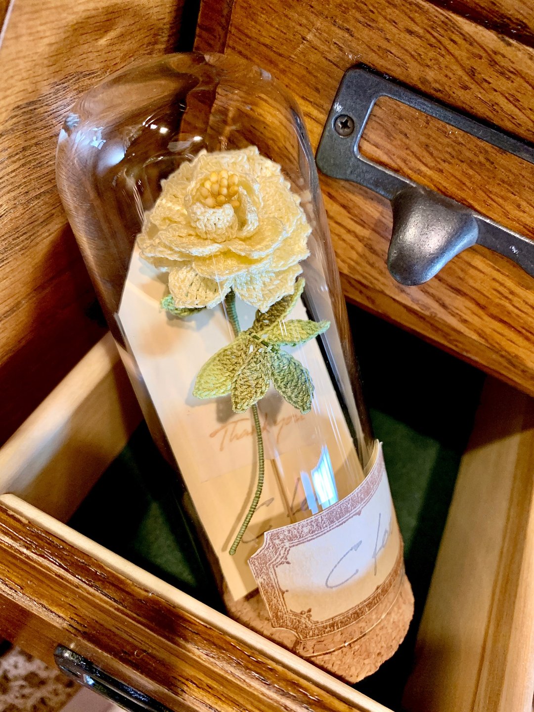 Peony 牡丹 钩织 编织 定制 胸针 襟花 襟针 珍珠 瓶中花 装饰 - 胸针 - 棉 黄色