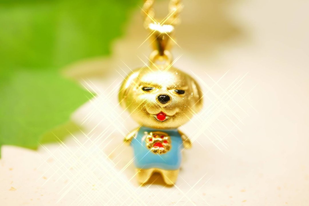 超级狗硬金坠子-(硬金) - 项链 - 24k 金 金色