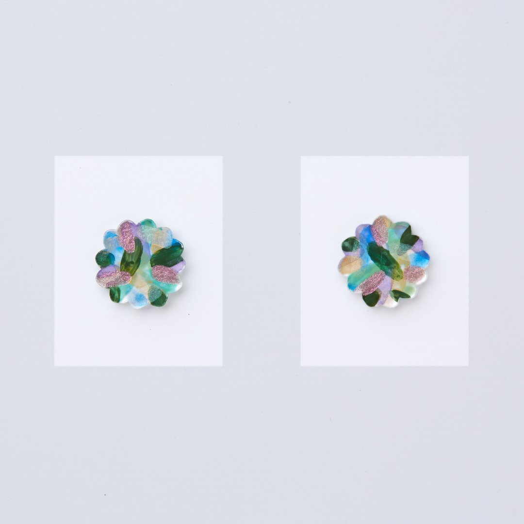 earrings (夾式 or 針式) - 耳环/耳夹 - 压克力 蓝色