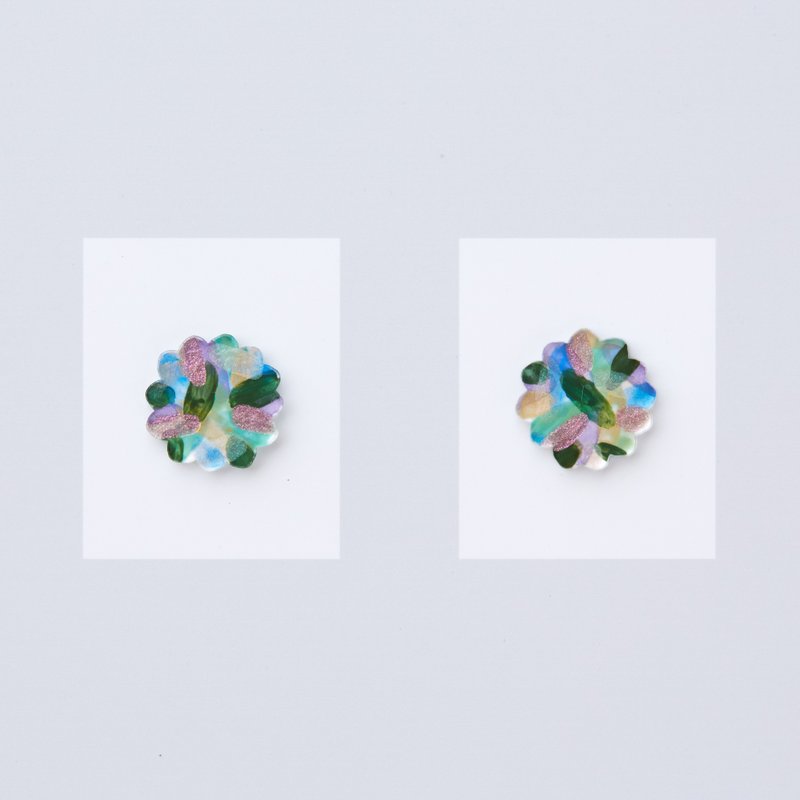 earrings (夾式 or 針式) - 耳环/耳夹 - 压克力 蓝色